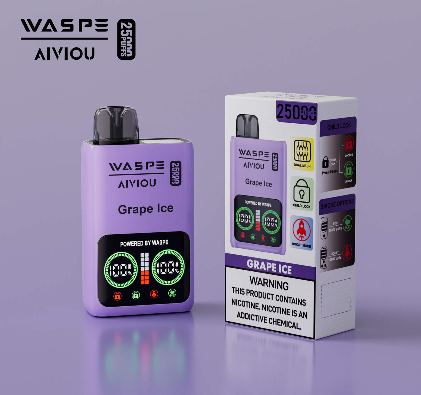 WASPE 25000 Puffs Disposable Vape Wholesale,	650 mAh ,25ML 10Flavors