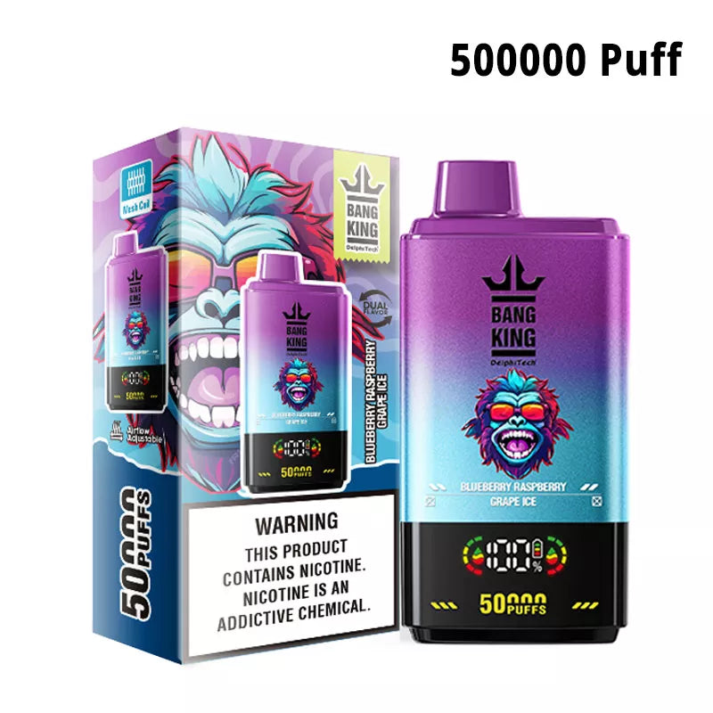 Bang King 50000 Puff 50K Dual Flavors Disposable vape-850mAh Battery, 50ml E-liquid, Multiple Nicotine 12 Flavors