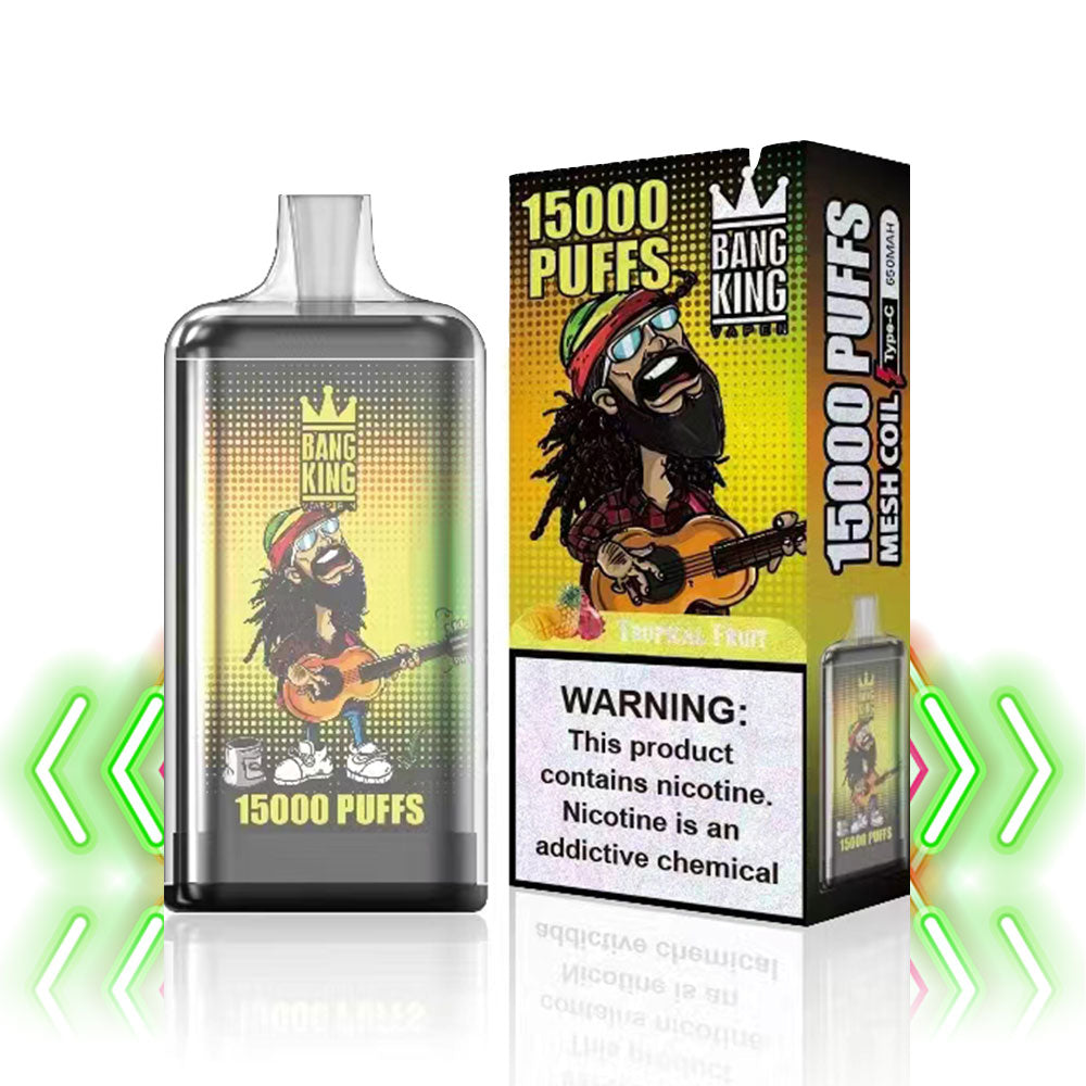 BANG KING Original 15k puffs 15000 vape 0% 2% 5% free shipping France Germany-550mAh Battery, 25ml E-liquid, Multiple Nicotine 20 Flavors
