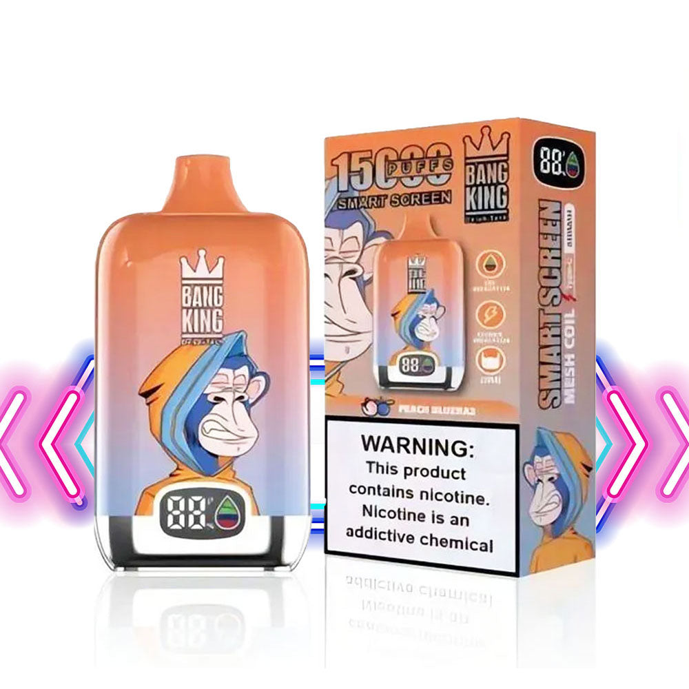 BANG KING Vape Original 15000 Puffs Digital Price Free Shipping Sweden Romania Italy Germany-650mAh Battery, 25ml E-liquid, Multiple Nicotine 10 Flavors