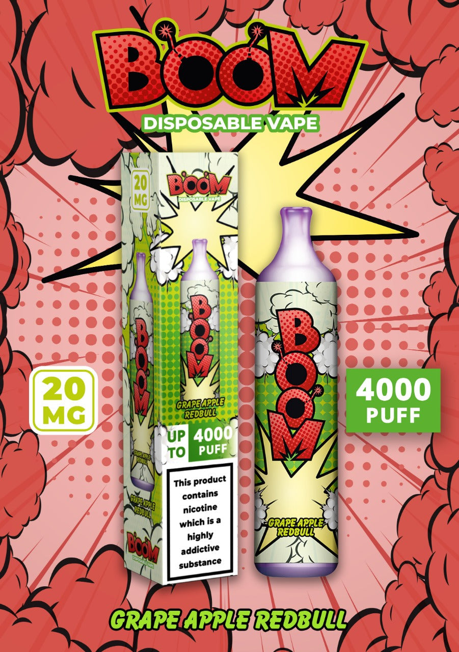 Boom Disposable Vape2 ml 20 mg  Up to 4000 Puffs Non rechargeable