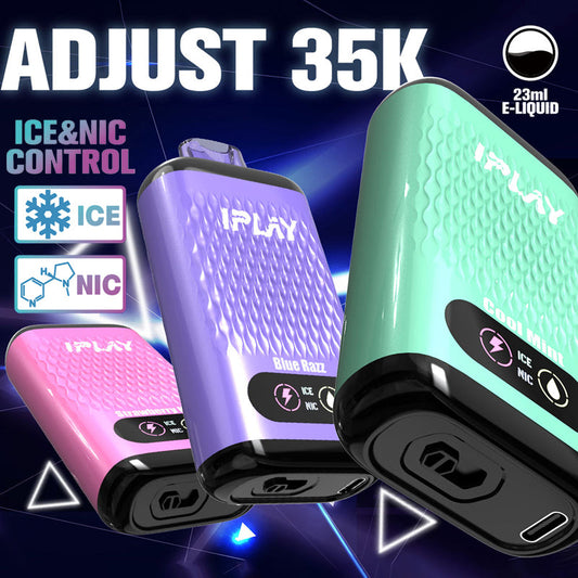 IPLAY ADJUST 35000 Puffs Disposable Vape Wholesale-1000mAh battery, 23ml E-liquid, Multiple Nicotine 10 Flavors