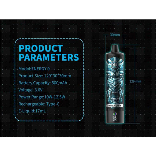 KK ENERGY9 ENERGY DRINK 12000 Puffs Disposable Vape Wholesale