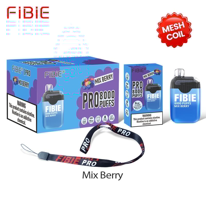 Blueberry-Peach -FIBIE 8000 Puffs Disposable Vapor Wands(8000 PUFFS)