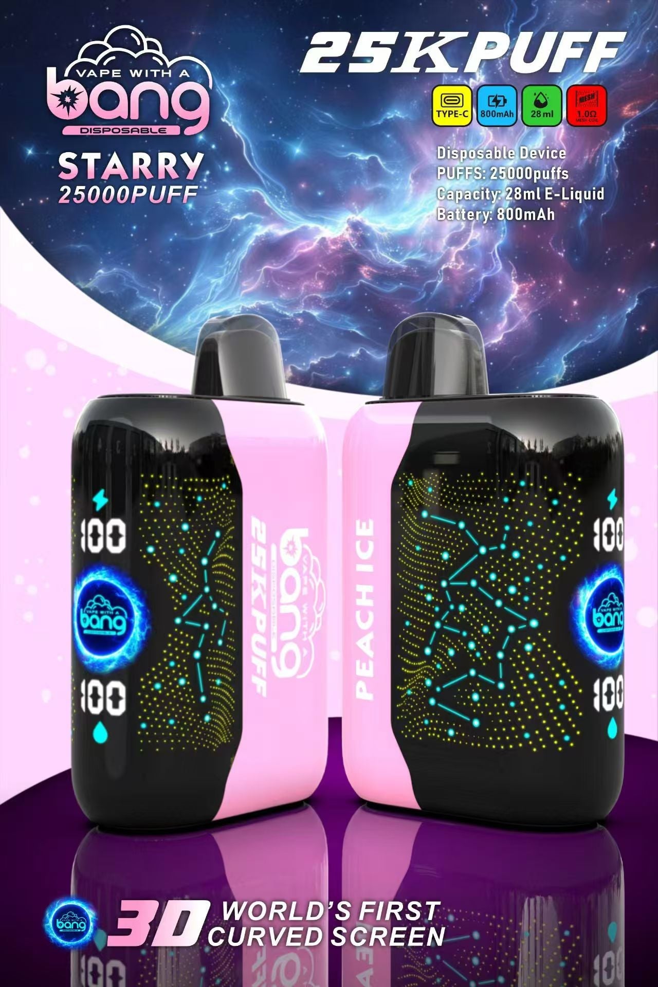 Bang starry 25000 puffs Disposable Vape 850mah 16 Flavors