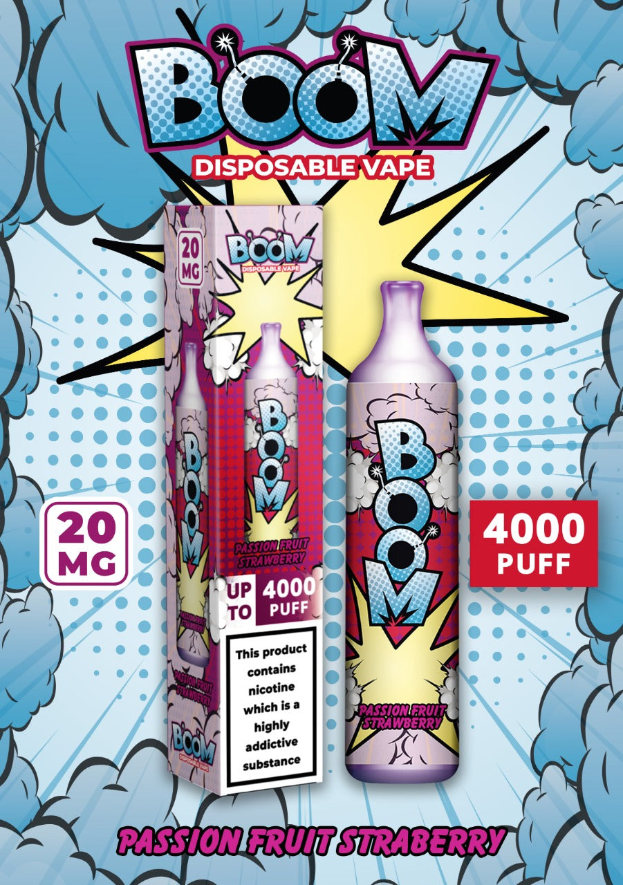 Boom Disposable Vape2 ml 20 mg  Up to 4000 Puffs Non rechargeable