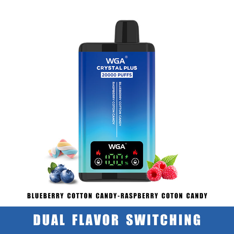 WGA vape BLUEBERRY COTTON CANDY/RASPBERRY COTTON CANDY Pro Max Extra 20000 Puffs Disposable Vape