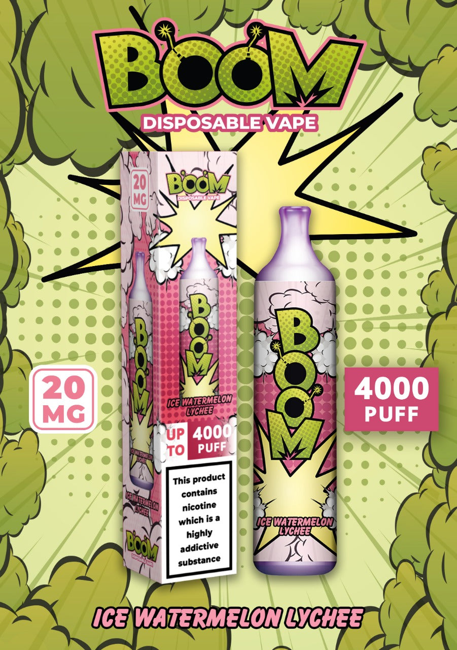 Boom Disposable Vape2 ml 20 mg  Up to 4000 Puffs Non rechargeable