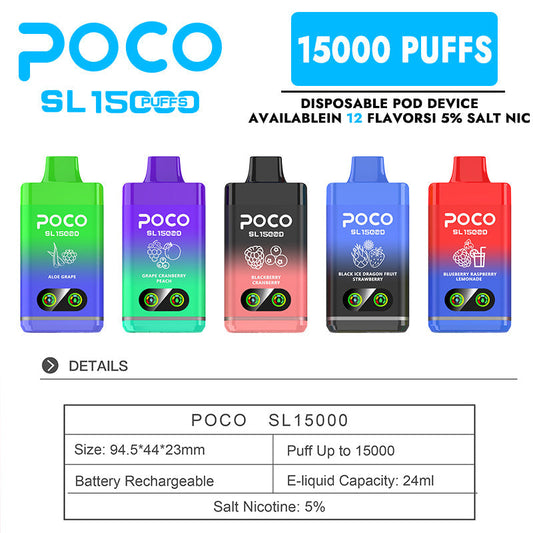 EU Warehouse POCO SL 15000 Puffs Disposable Vape Wholesale