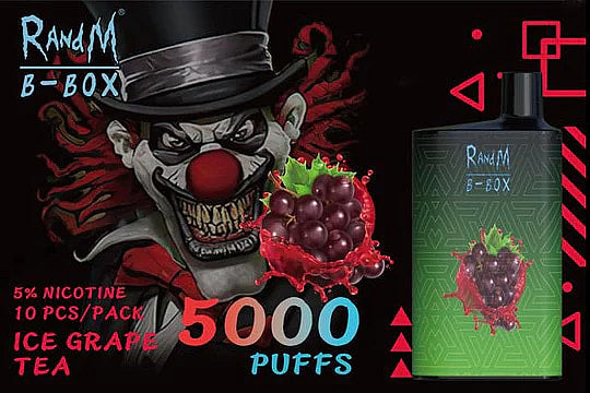 RandM B Box 5000 Puffs 0% 2% 3% 5% Nicotine Rechargeable Disposable vape