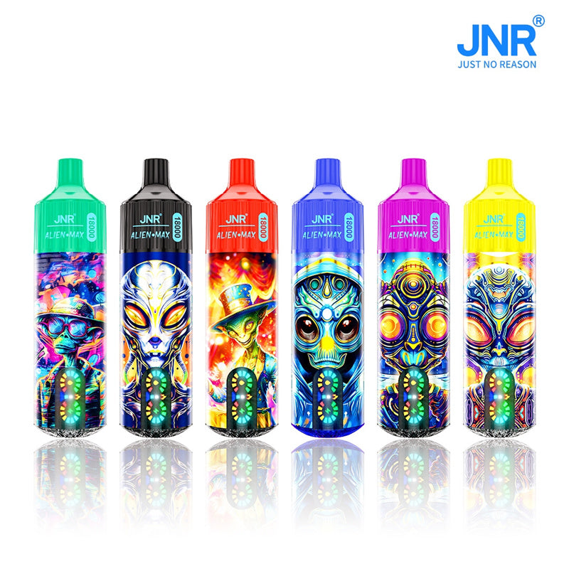 JNR ALIEN MAX 18000 Puffs Disposable E Cigarette Rechargeable Vape -850mAh Battery, 28ml E-liquid, Multiple Nicotine 22 Flavors