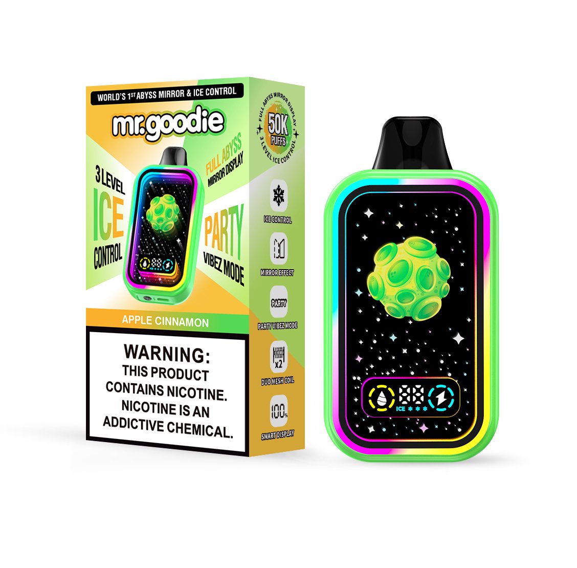 Mr.Goodie 50000 50K Puffs :Adjustable Ice Level Disposable Vape with Dual Mesh Coil