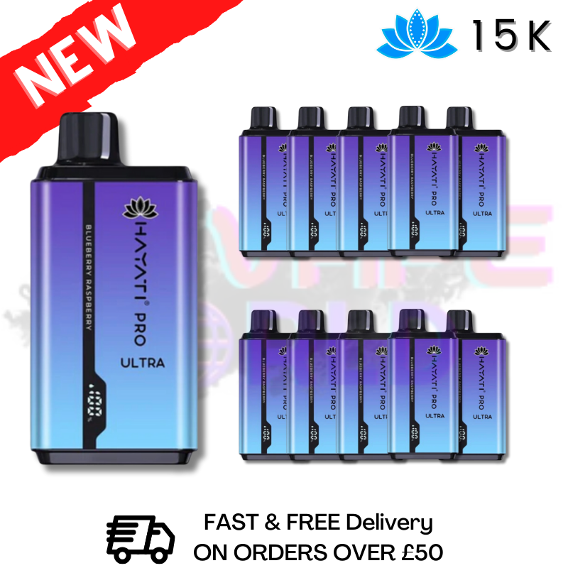Blueberry Raspberry Hayati Ultra Pro 15000 Puff 15K Box Of 10