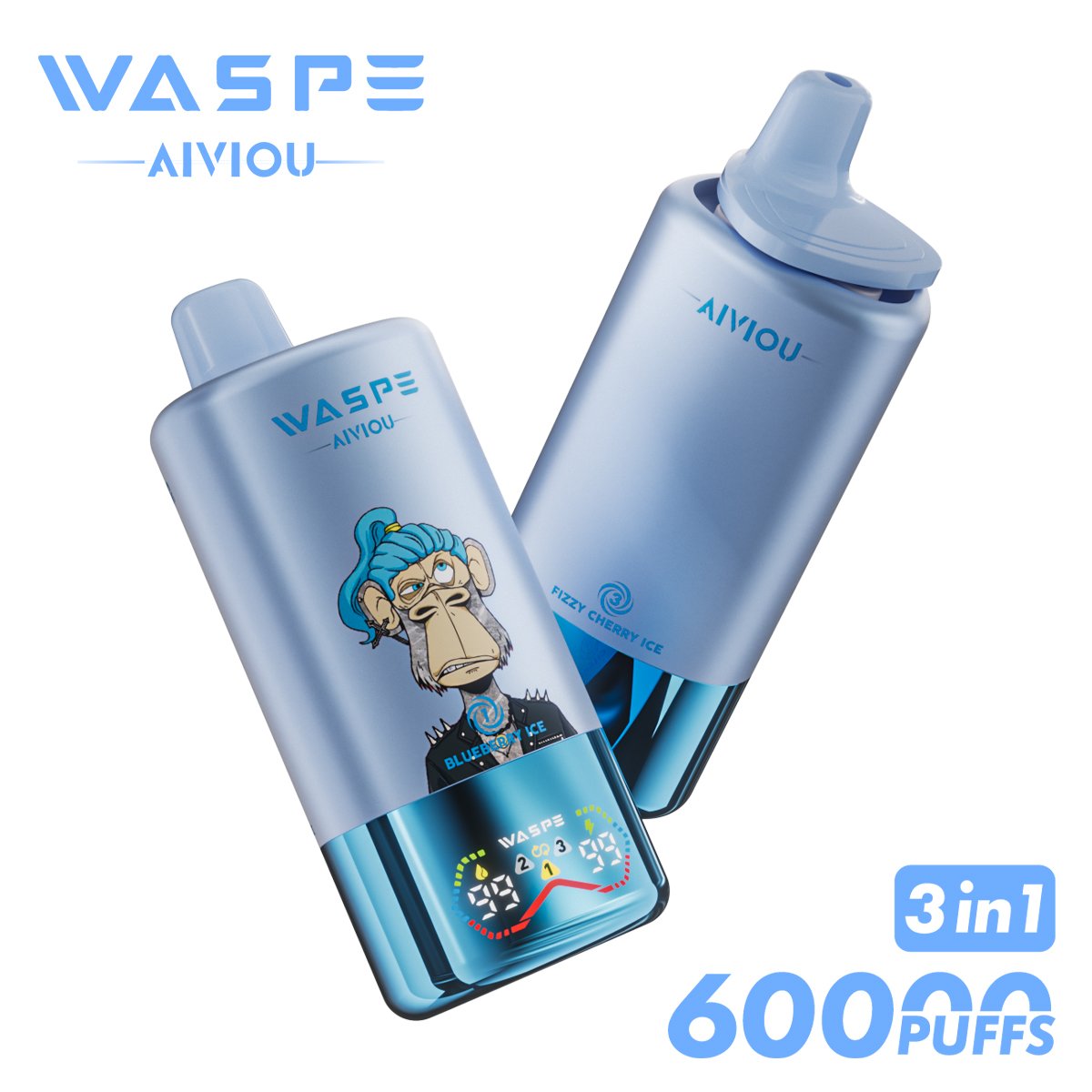 Waspe 60000 60K Puffs Disposable Vape – Triple Flavors,Triple Mesh Coil,Smart LED Display