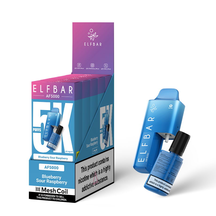 Box of 5 ELF Bar AF5000 Vape Kit Rechargeable