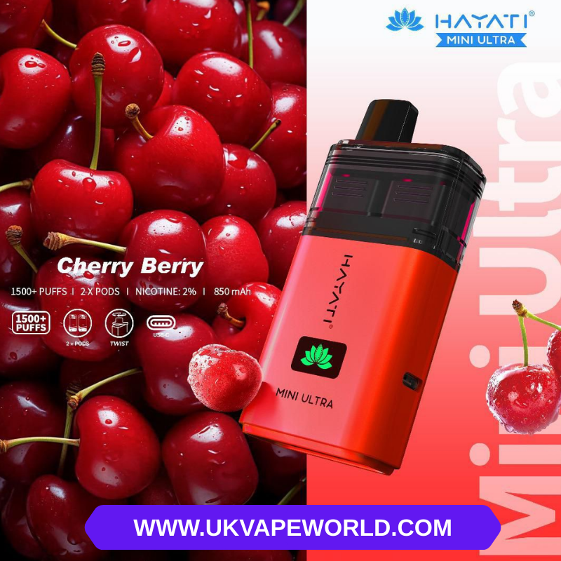 Cherry Berry Hayati Mini Ultra 1500 Puff Twist Prefilled Bar