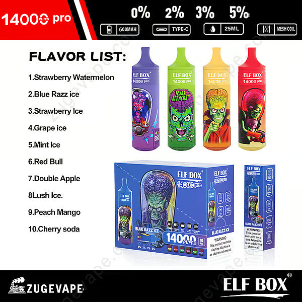 ELF Box Rgb 14000 Puffs Pro Wholesale Vape 25ml 600mah 11 Flavors