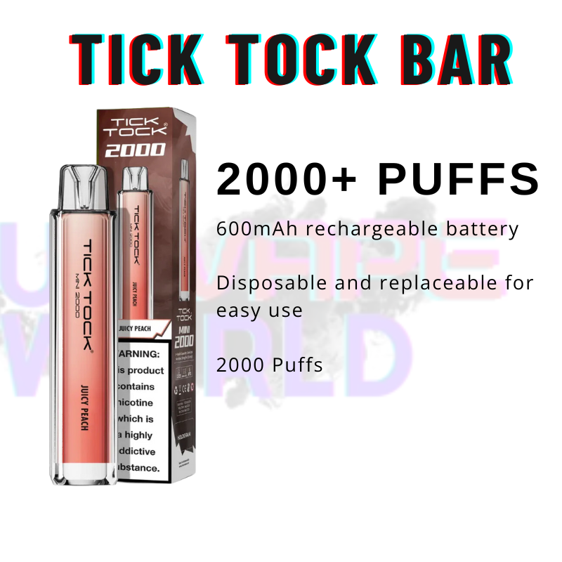Juicy Peach Tick Tock Mini 2000 Puff Kit