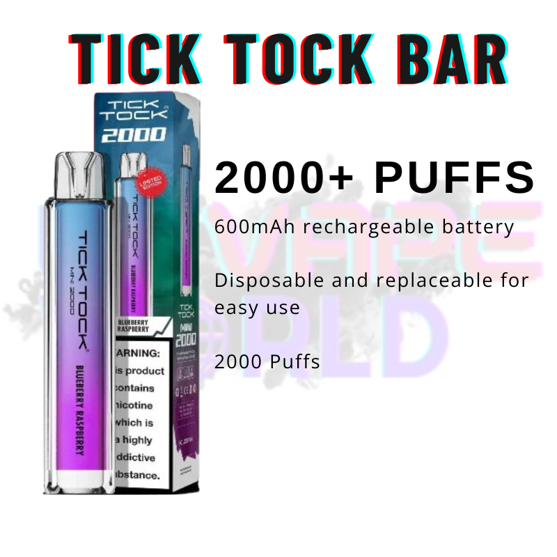 Blueberry Raspberry Tick Tock Mini 2000 Puff Kit