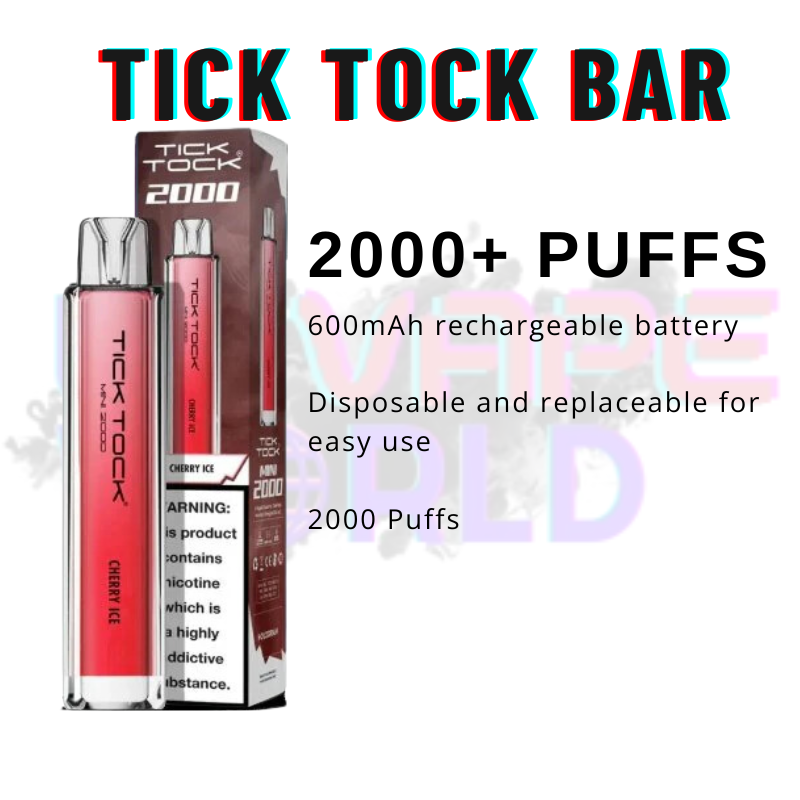 Cherry Ice Tick Tock Mini 2000 Puff Kit