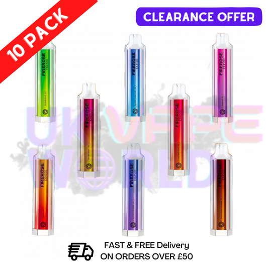 Box Of 10 FireRose Elux EX 4500 Vape Puff Disposable Bars
