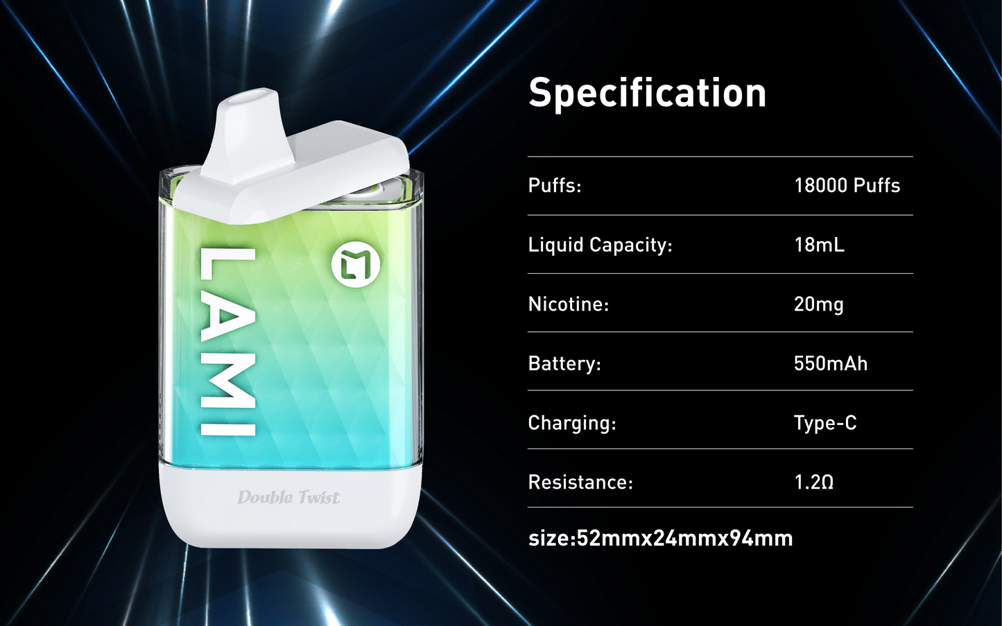 LAMI M11 18000 Puffs Disposable Vape Wholesale Double Switch Flavor