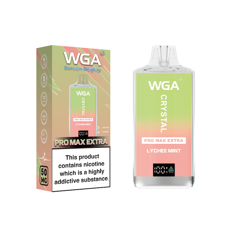 wga Disposable Vape Crystal LYCHEE-MINT 15000 Puffs