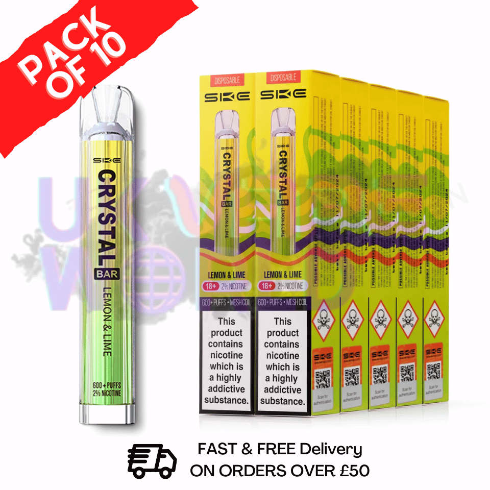 Lemon Lime Crystal Bar Puffs 600 SKE Box Of 10 (NEW)