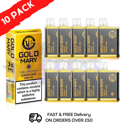 Lemon Lime - Gold Mary 600Puff Box of 10