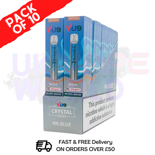 Mad Blue Crystal Bar Puffs 600 VU9 Box Of 10