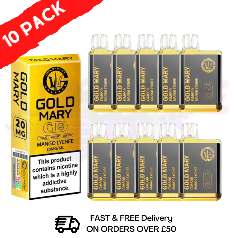 Mango Lychee - Gold Mary 600Puff Box of 10