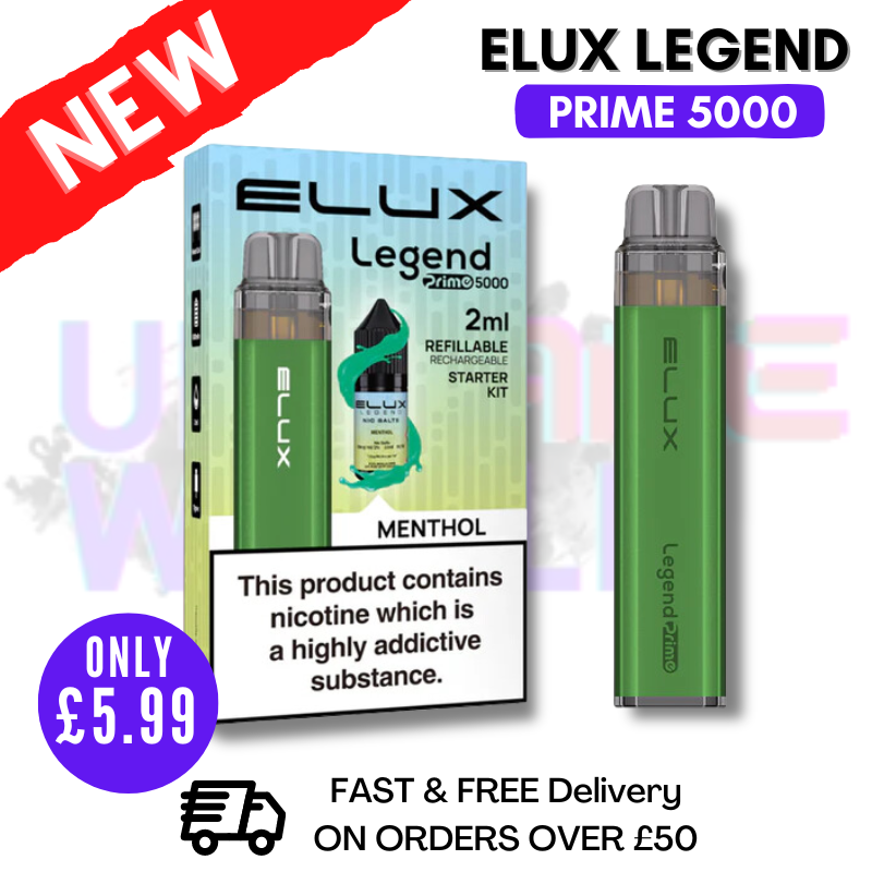Menthol Elux Legend PRIME 5000 Puff Disposable Vape Kit