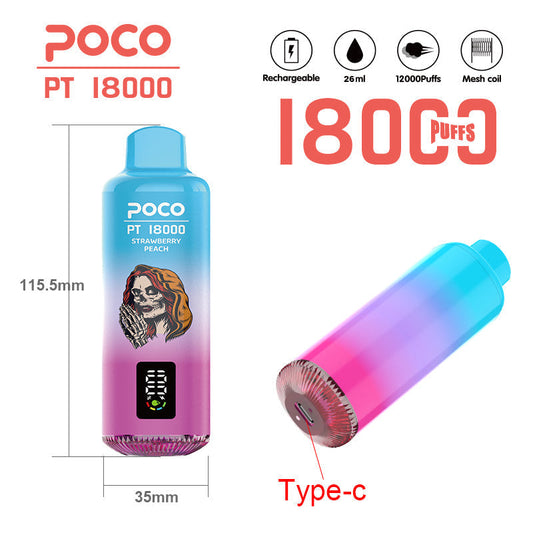 EU Warehouse POCO PT 18000 Puffs Disposable Vape Wholesale