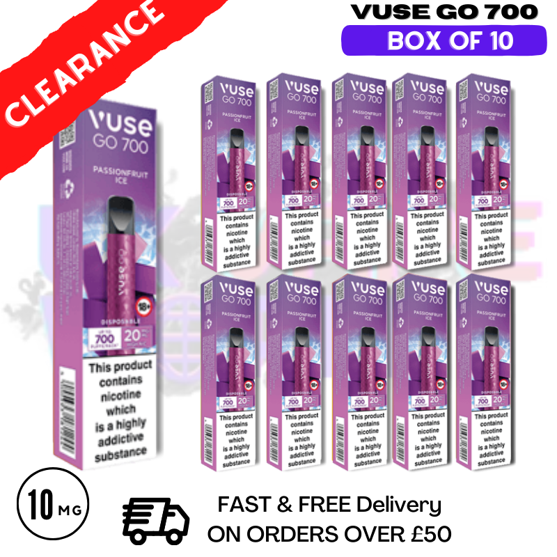 Passion Fruit Ice (10MG) - VUSE GO 700Puff Box of 10