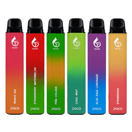 Poco Huge 5000 Puffs - 15mL, 5% Nic Salt, 10 Flavors, Rechargeable