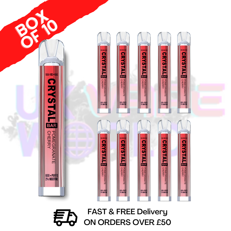 Pomegranate Cherry Crystal Bar Puffs 600 SKE Box Of 10 - £26.99