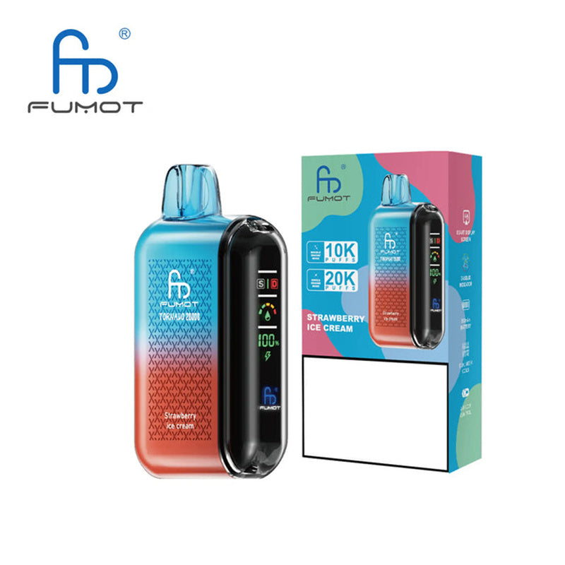 Fumot Tornado 20000 Puffs - 20mL, 5% Nic Salt, 30 Flavors, LCD Screen