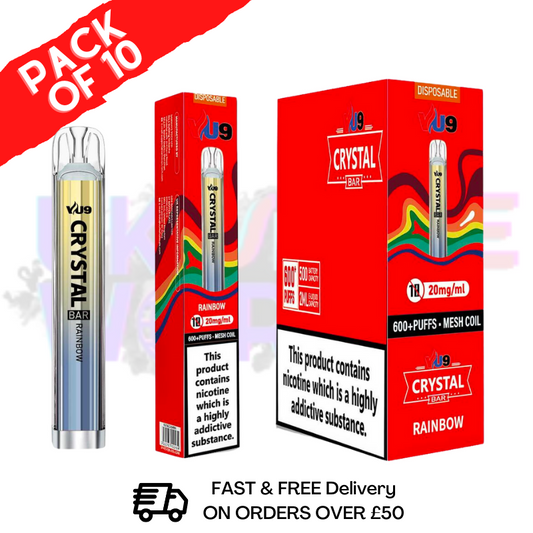 Rainbow - Crystal Bar Puffs 600 VU9 Box Of 10
