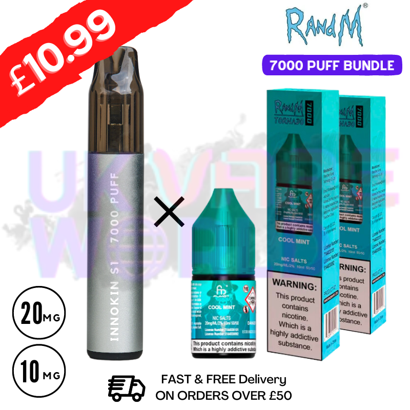COOL MINT - RandM Tornado 7000 Puff (Refil Bundle) Kit