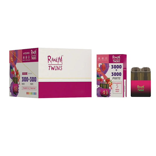 RandM Twins 6000 Puffs 0% 2% 3% 5% Nicotine Rechargeable Disposable vape