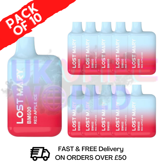 Red Apple ICE Lost Mary 600 Puff Bars Pack Of 10