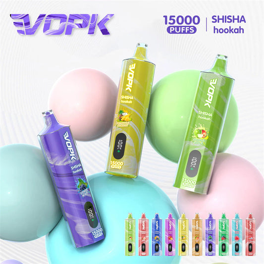 Vopk Shisha Hookah 15000 Puffs disposable vape Electronic Cigarette with Screen display