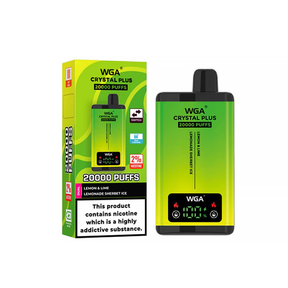WGA Crystal plus 20000 Puffs Disposable Vape In Sales-850mAh Battery, 40ml E-liquid, Multiple Nicotine 12 Flavors