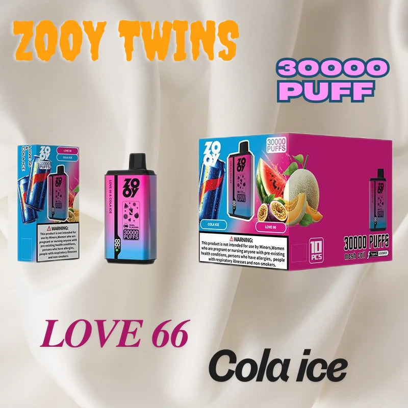 ZOOY twins 30000 PUFF Dual Flavor Free Switching Bulk Sale Vape