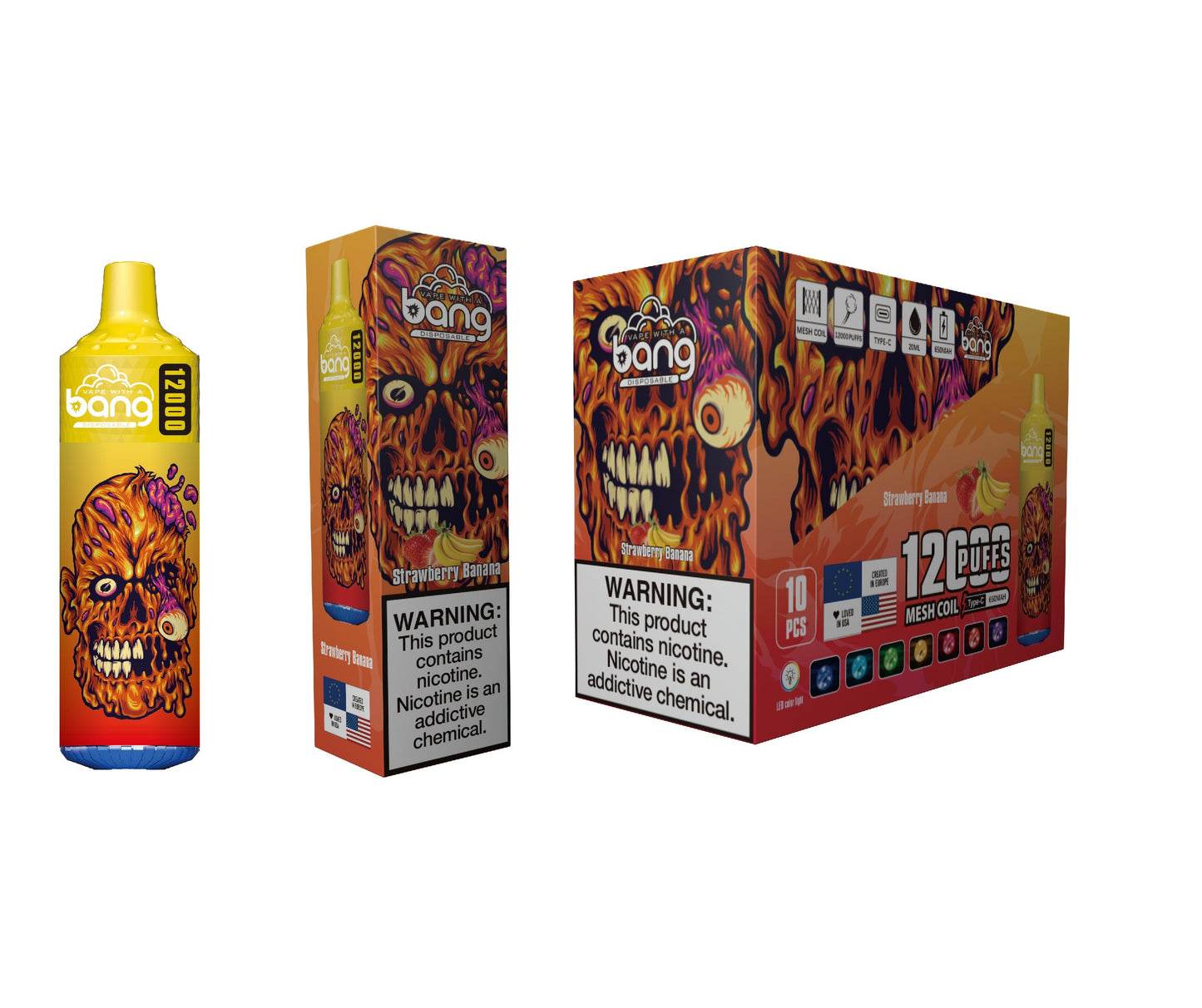 Bang King 12000 Puffs Disposable 650mAh 20ml Vape 12 Flavors