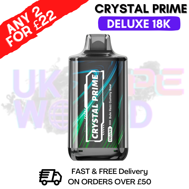 Blue Razz Gummy Bear Crystal Prime Deluxe 18000 Puffs 18K PUFF