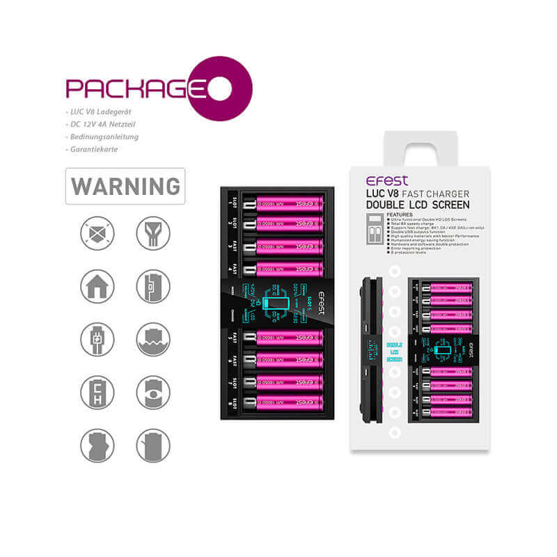 EFEST LUC V8 - Chargeur Accus 8 Slots