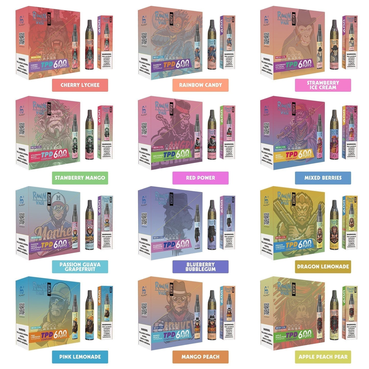 RandM Vase (Tornado) 600 Puffs Disposable Vape - £0.99 | UK Vape Deals