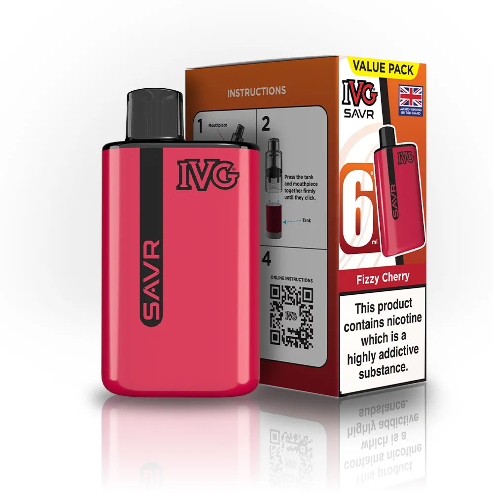 IVG SAVR Starter Vape Kit-650mAh battery, 6ml E-liquid, Multiple Nicotine 30 Flavors