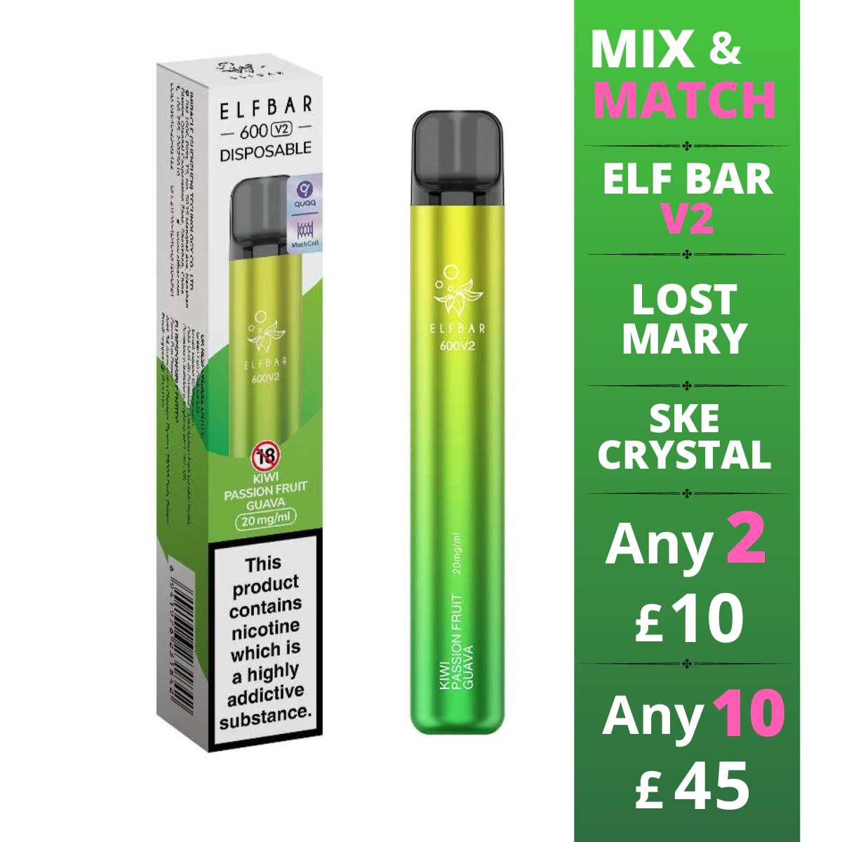 Kiwi Passionfruit Guava - Elf Bar 600 V2